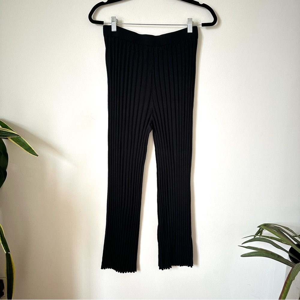 House Of Harlow 1960 Black Ribbed Knit Pull On Pants Size M